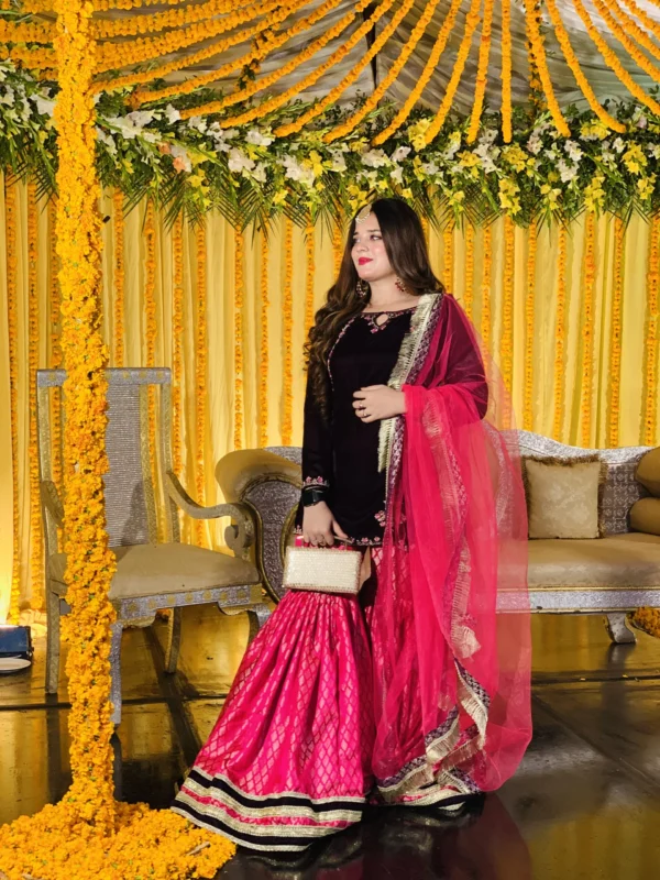 Embroidered 3 Piece Lehenga-002 - Image 4