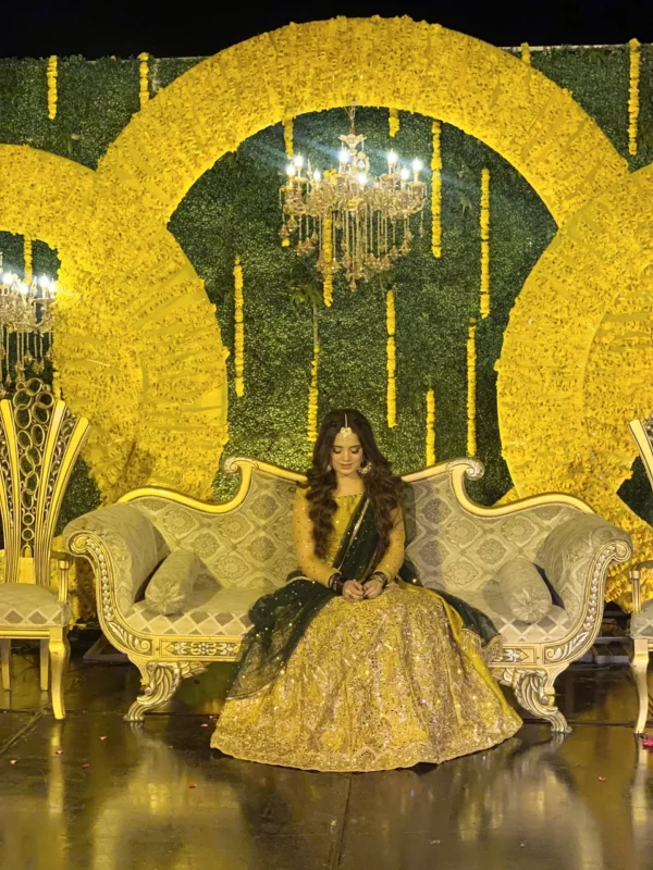 Embroidered Mustard Yellow Lehenga-006 - Image 5