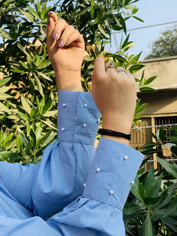 Sky Blue 2 Piece Cotton Suit-024 - Image 3