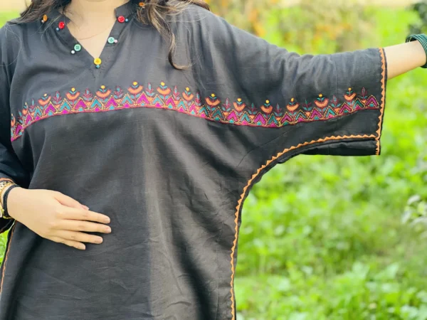 Embroidered Black Baggy-016 - Image 2
