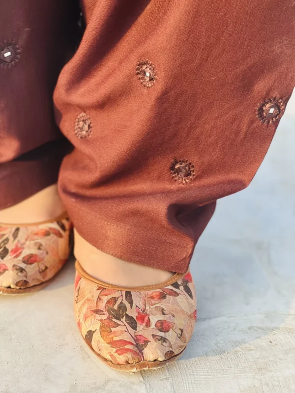 Marina Embroidered Brown 2 Piece Suit-014 - Image 4