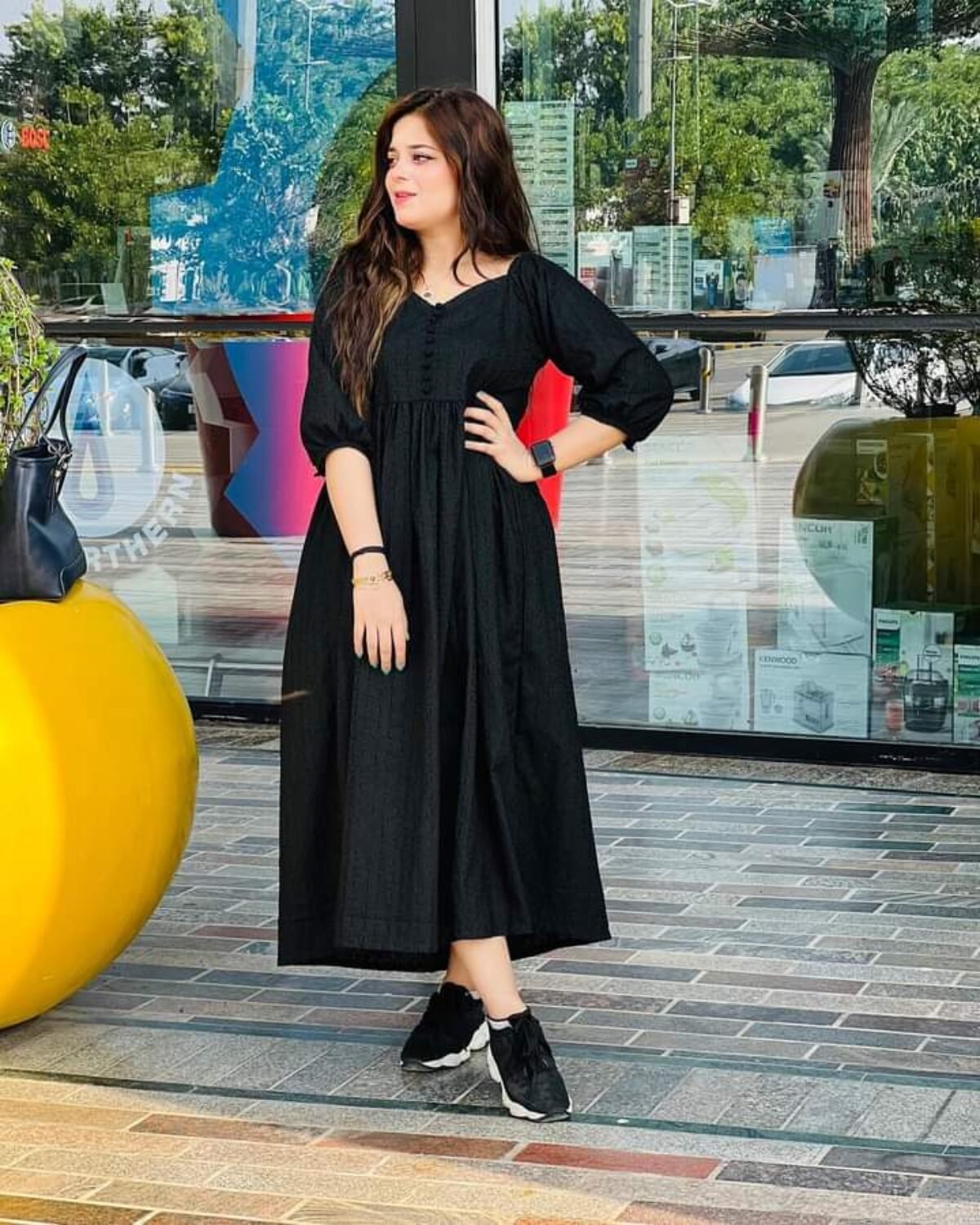 black chicken dress design Black Chicken Frock-041