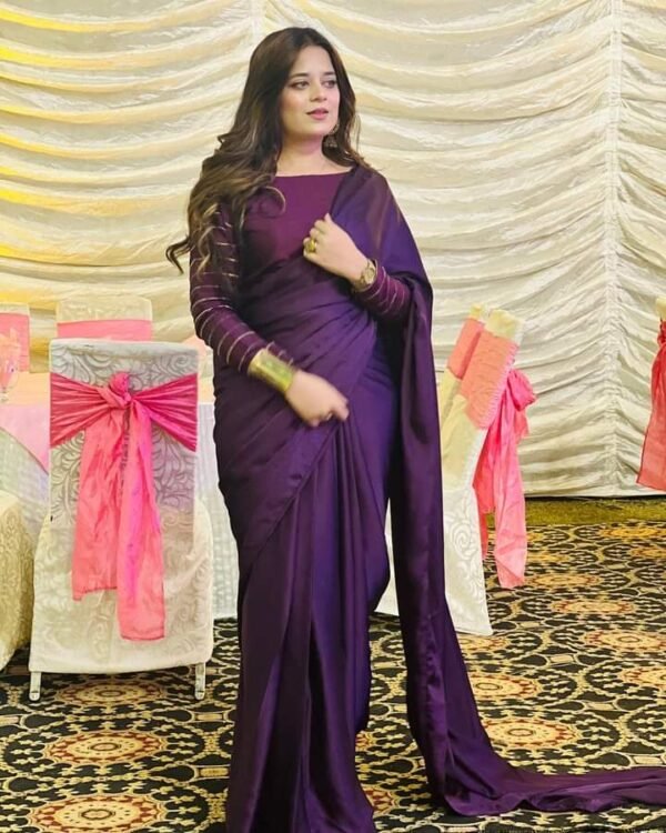 Plum Silk Saree | CUT SHUT CLOSET