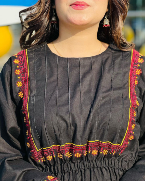 Embroidered Black Frock