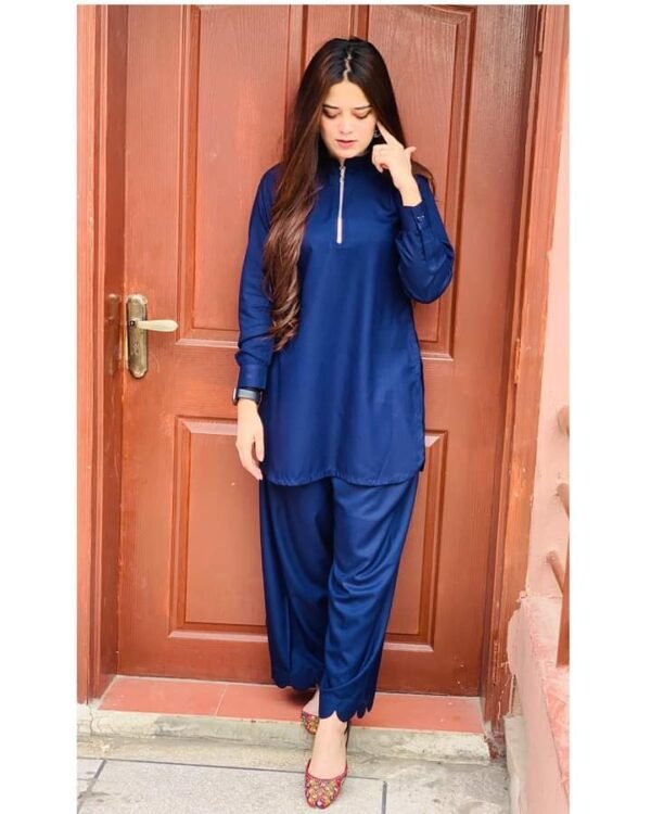 Cotton 2 Piece Blue Stitched Suit | CUT SHUT CLOSET