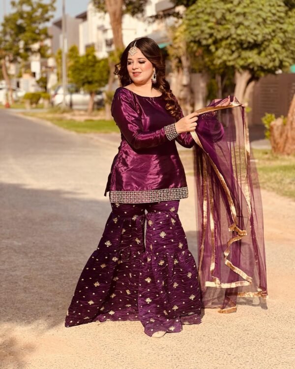 3 Piece Embroidered Silk Suit