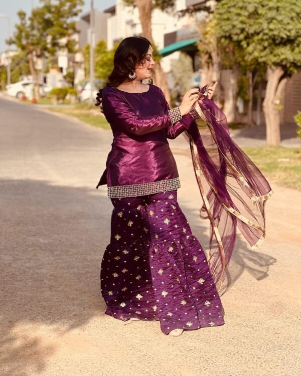 3 Piece Embroidered Silk Suit