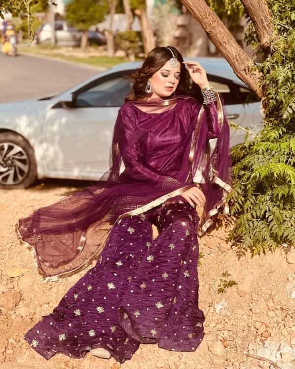 3 Piece Embroidered Silk Suit