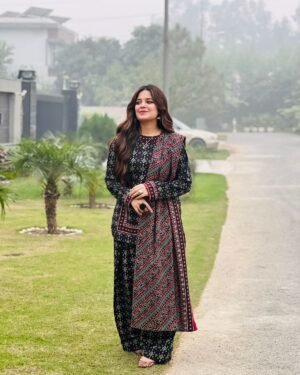 3 Piece Printed Khaddar Suit