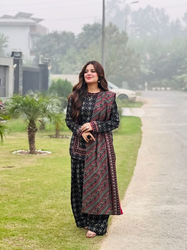 3 Piece Printed Khaddar Suit