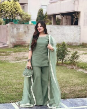 Raw Silk Stitched 2-Piece with Sitara Hand Work