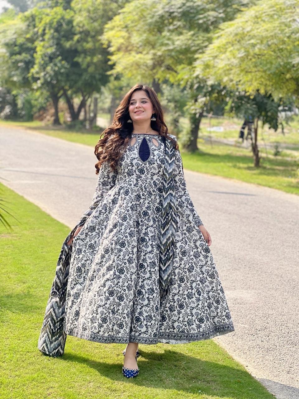 Printed 2pc Khaddar Frock