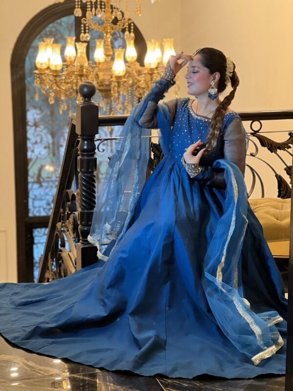 Raw Silk Hand Work Frock - 273 - Image 7