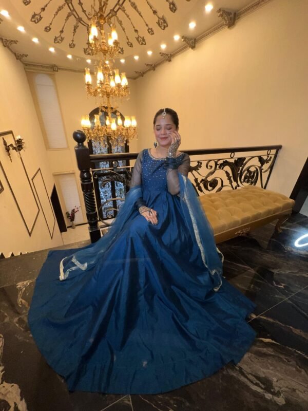 Raw Silk Hand Work Frock - 273 - Image 5