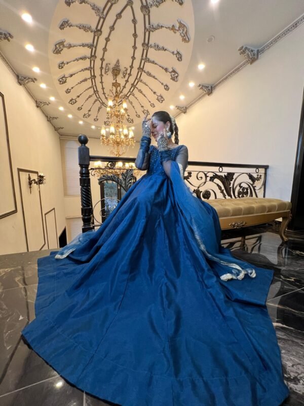 Raw Silk Hand Work Frock - 273 - Image 4