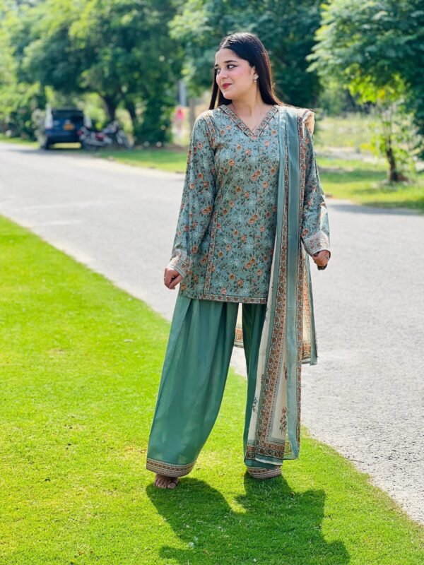 3 Piece Printed Lawn Suit - 277 - Image 3