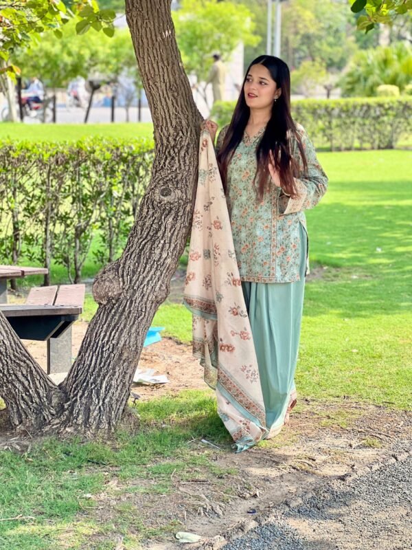 3 Piece Printed Lawn Suit - 277 - Image 4