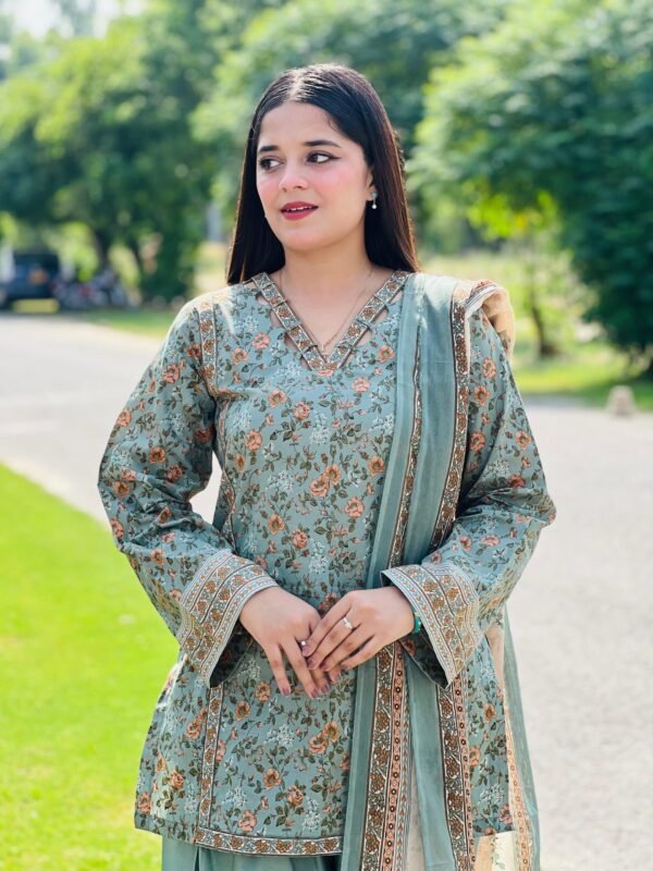 3 Piece Printed Lawn Suit - 277 - Image 2