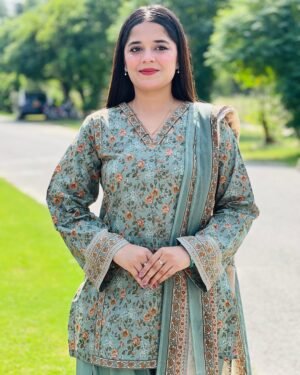 stitched 3 Piece Printed Lawn Suit