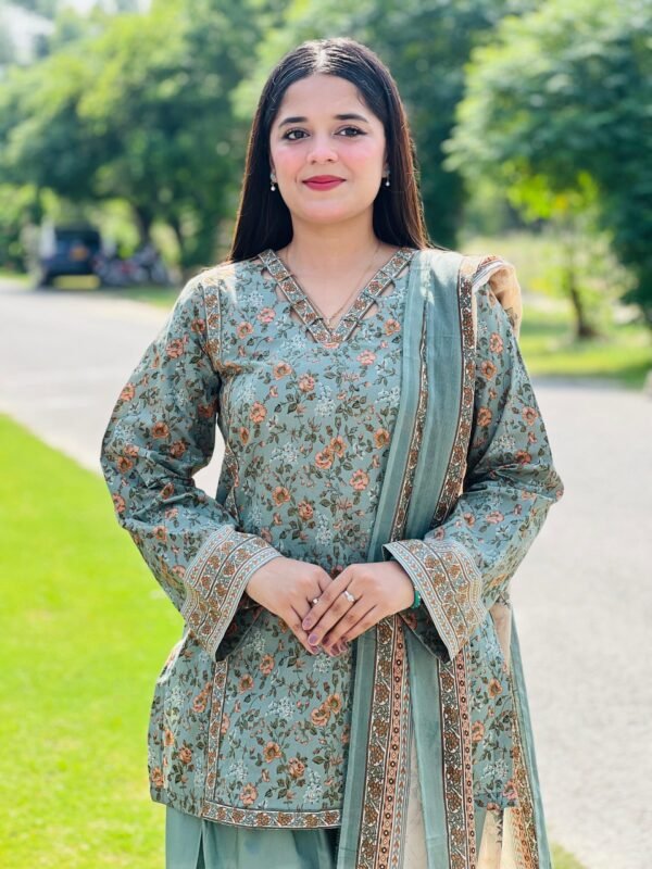 stitched 3 Piece Printed Lawn Suit