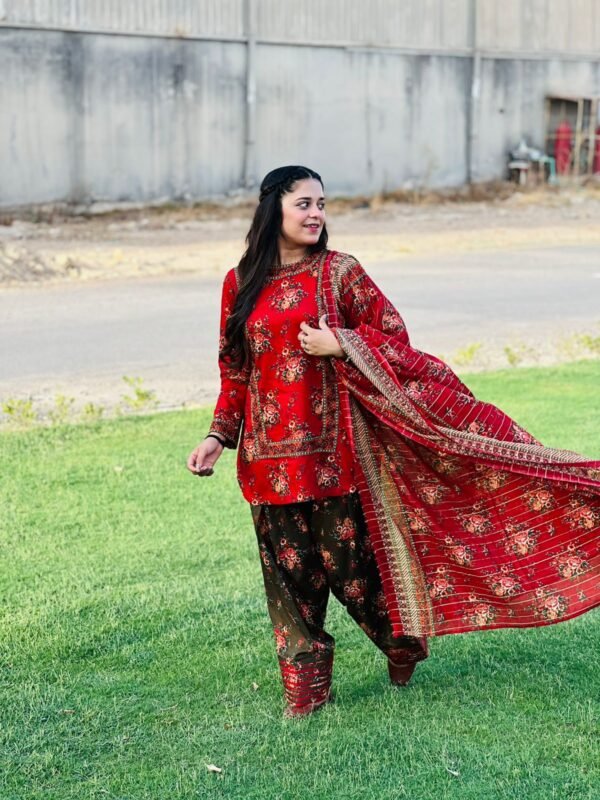 3 Piece Printed Lawn Suit - 290 - Image 5