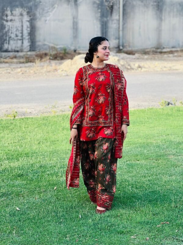 3 Piece Printed Lawn Suit - 290 - Image 4