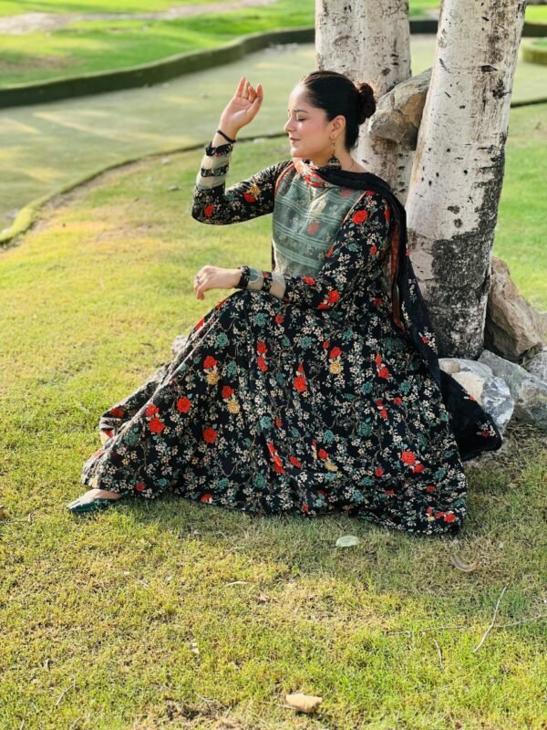 Printed 2 Piece Lawn Frock - 292 - Image 4
