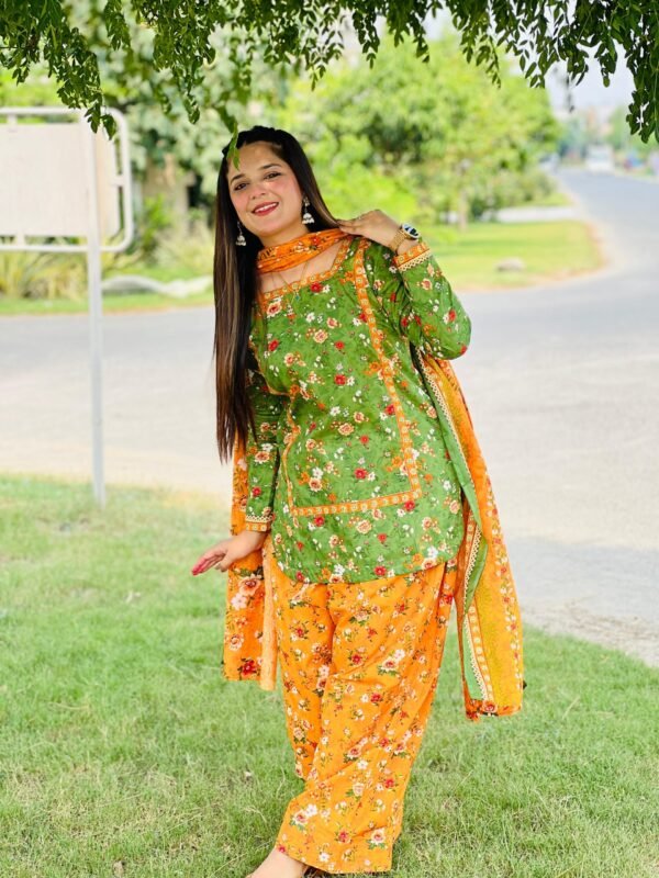 3 Piece Printed Lawn Suit - 293 - Image 3