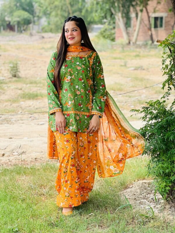 3 Piece Printed Lawn Suit - 293