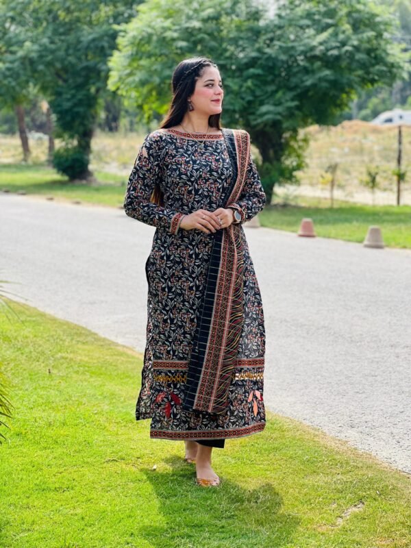 3 Piece Printed Lawn Suit - 294 - Image 3