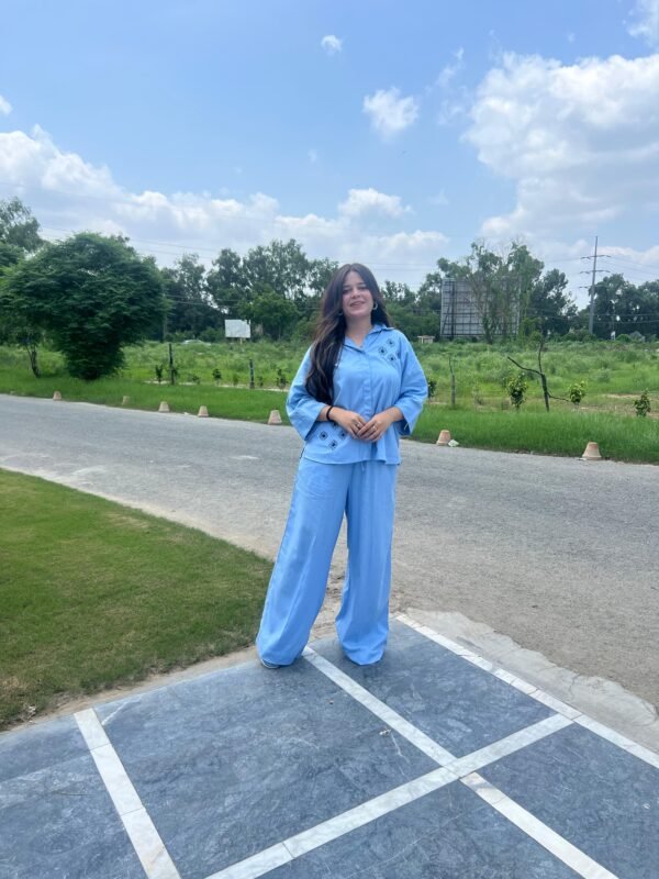 Embroidered 2 Piece Cotton Suit - 304 - Image 3