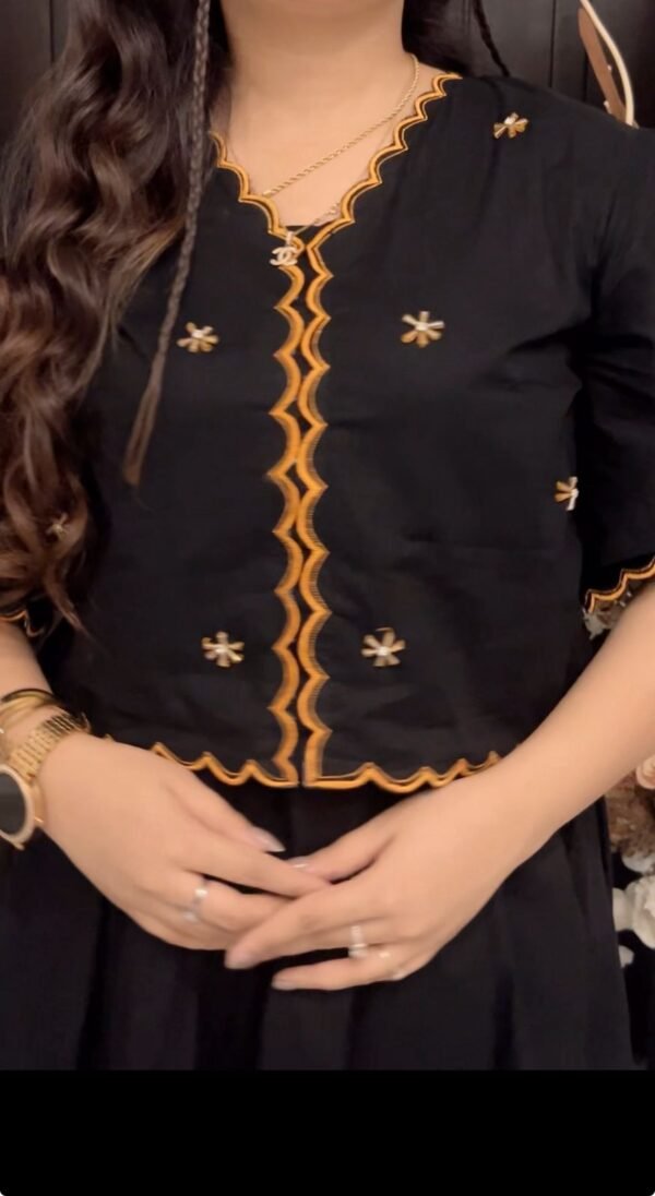 Embroidered Cotton 2-Piece (Shirt + Skirt) - 310 - Image 4