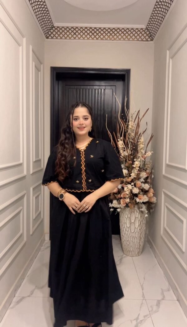 embroidered Cotton 2-Piece (Shirt + Skirt)