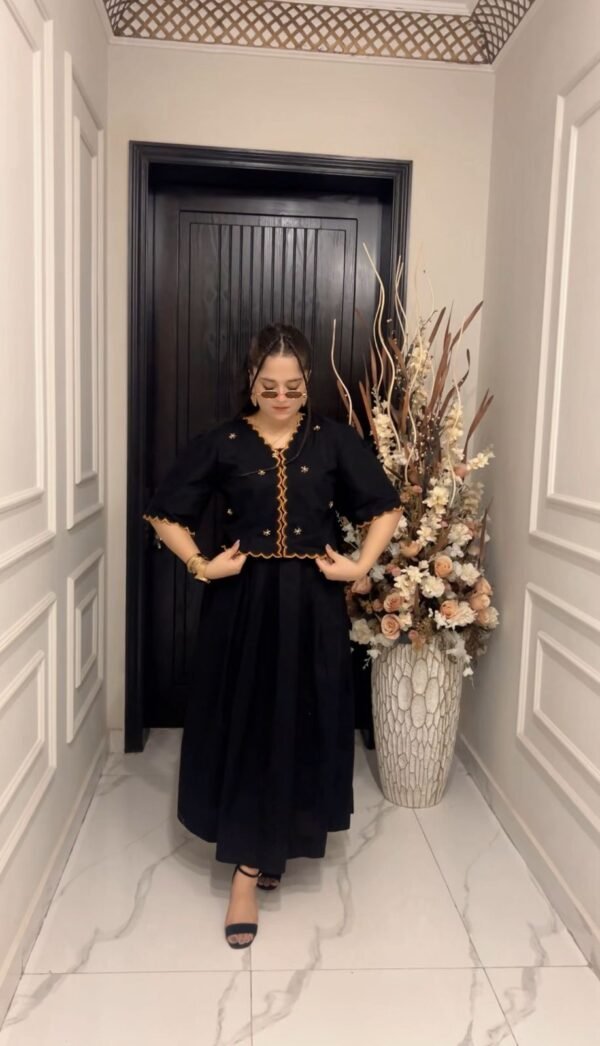 Embroidered Cotton 2-Piece (Shirt + Skirt) - 310 - Image 2