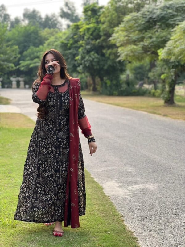 3 Piece Printed Cotton Suit - 315 - Image 5