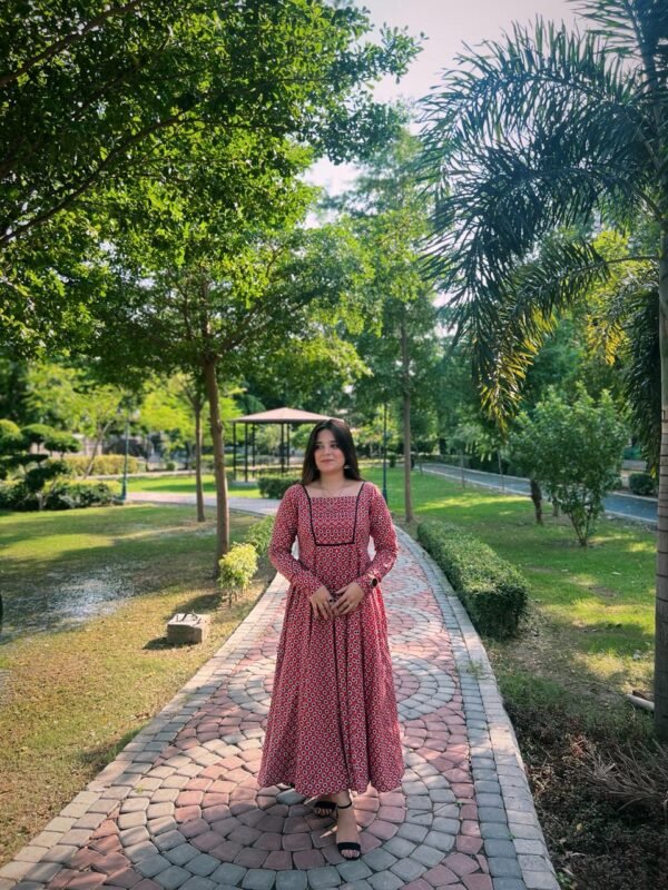 Printed Cotton Frock - 319 - Image 3