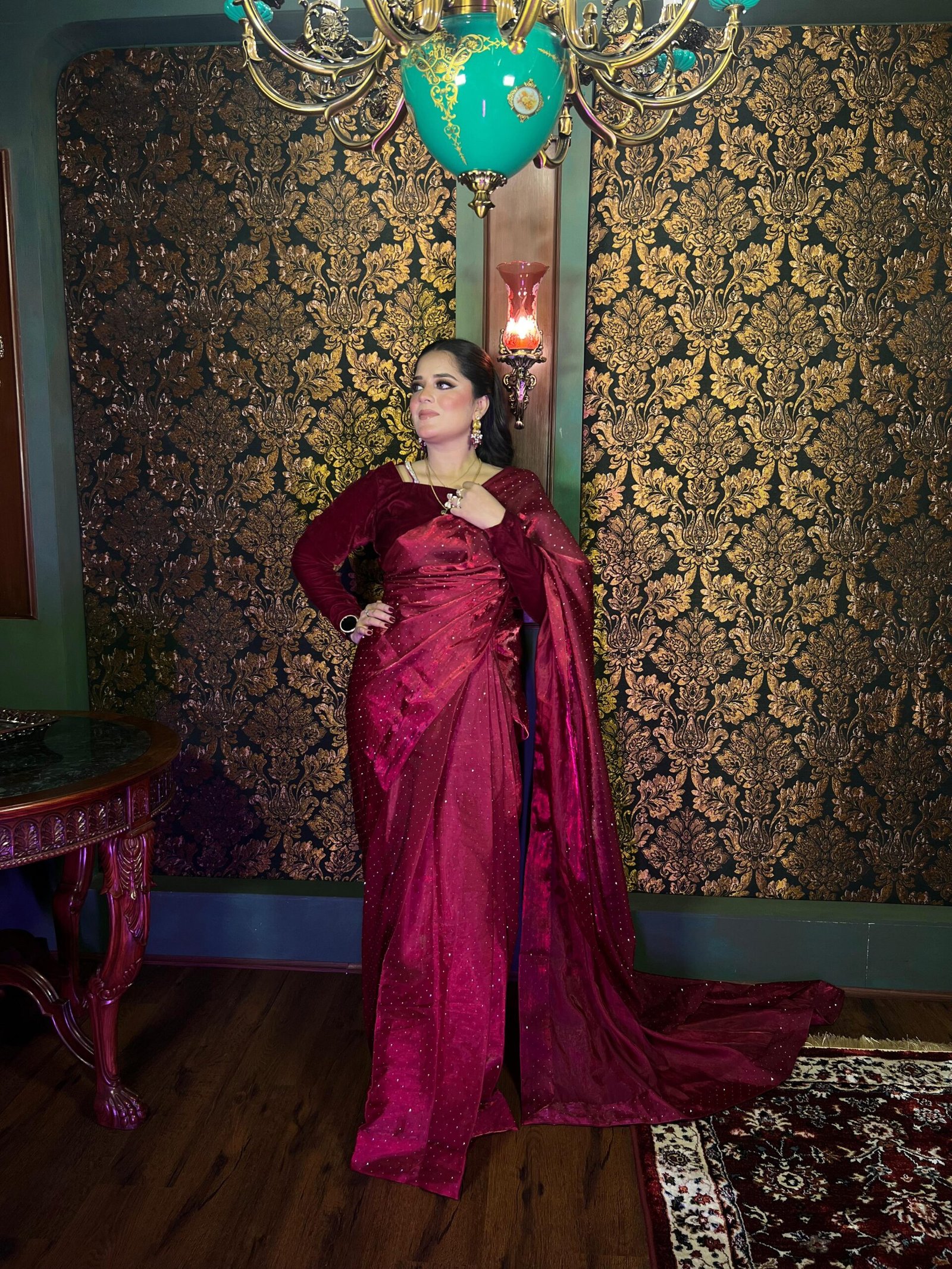 Silk Maroon Saree-332 - Image 3