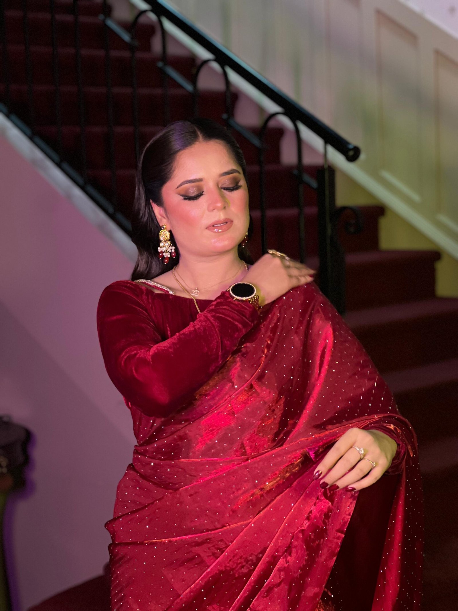 Silk Maroon Saree-332 - Image 2