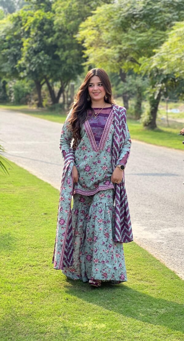 3 Piece Printed Khaddar Suit - 326 - Image 2