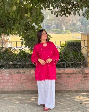 2 Piece Pearl Work Khaddar Suit - 353