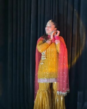 chiffon 2 piece sequins work suit