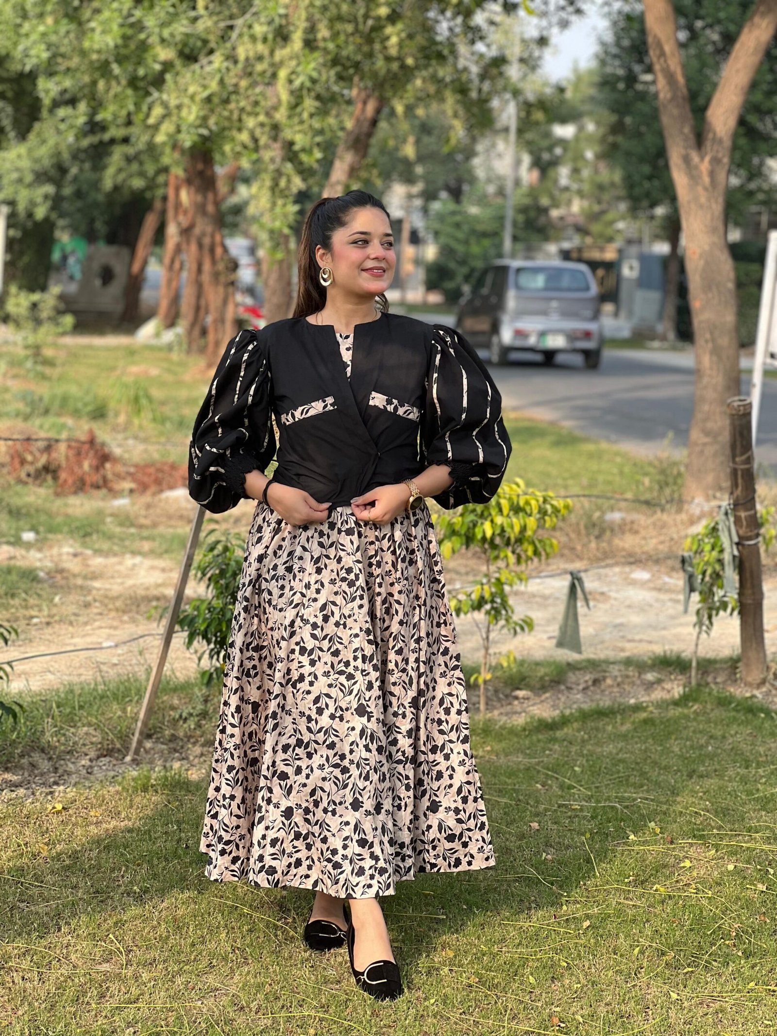 2 Piece Printed Cotton Suit - 338