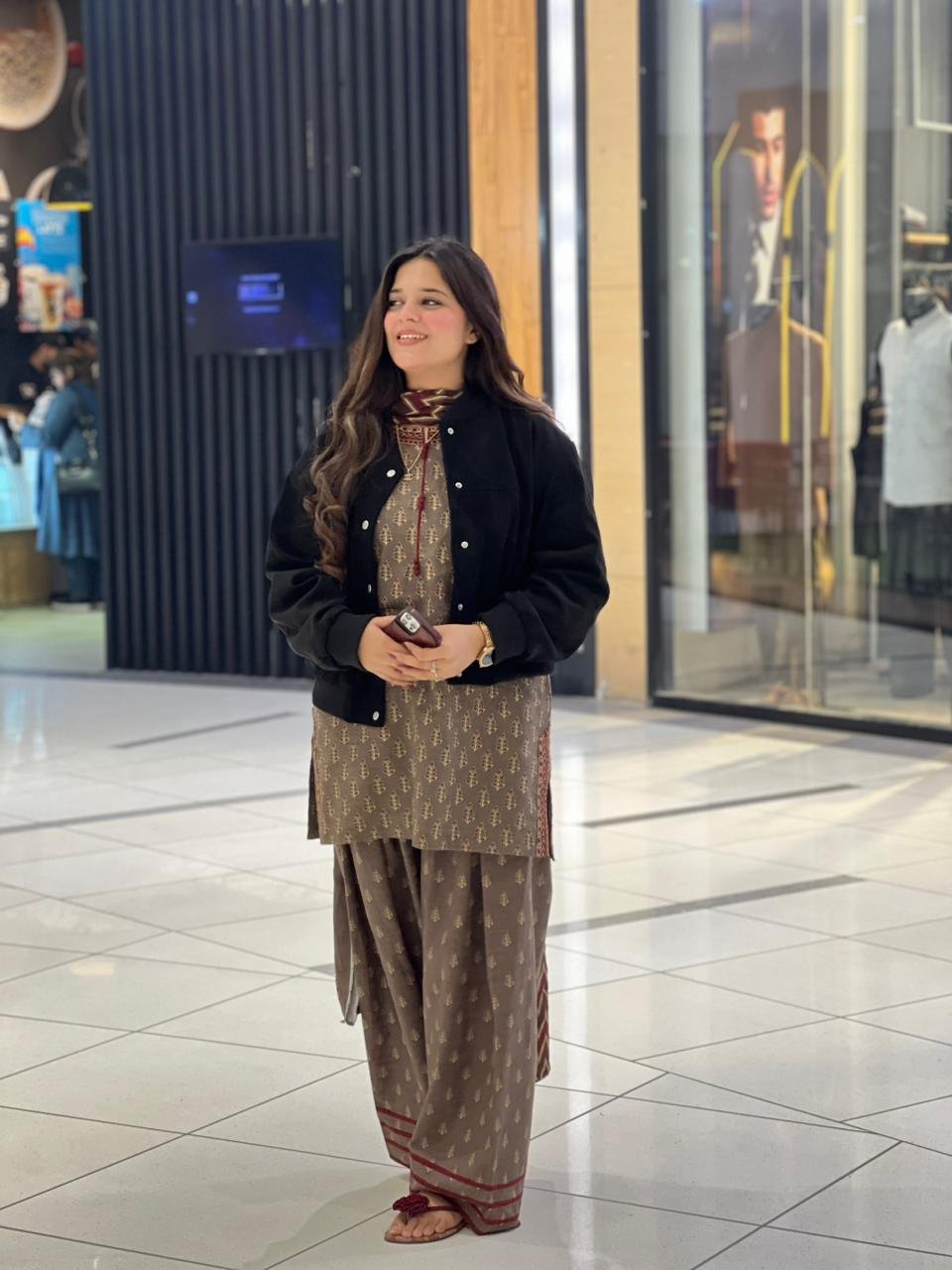 3 Piece Printed Khaddar Suit - 343 - Image 3