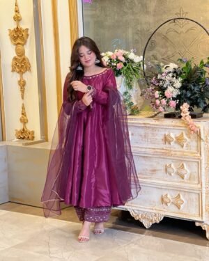 Silk Mirror Work 2 Piece Frock