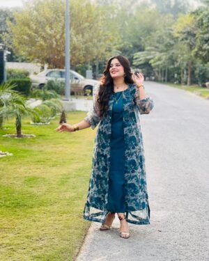 Silk 2 Piece Gown Suit-345