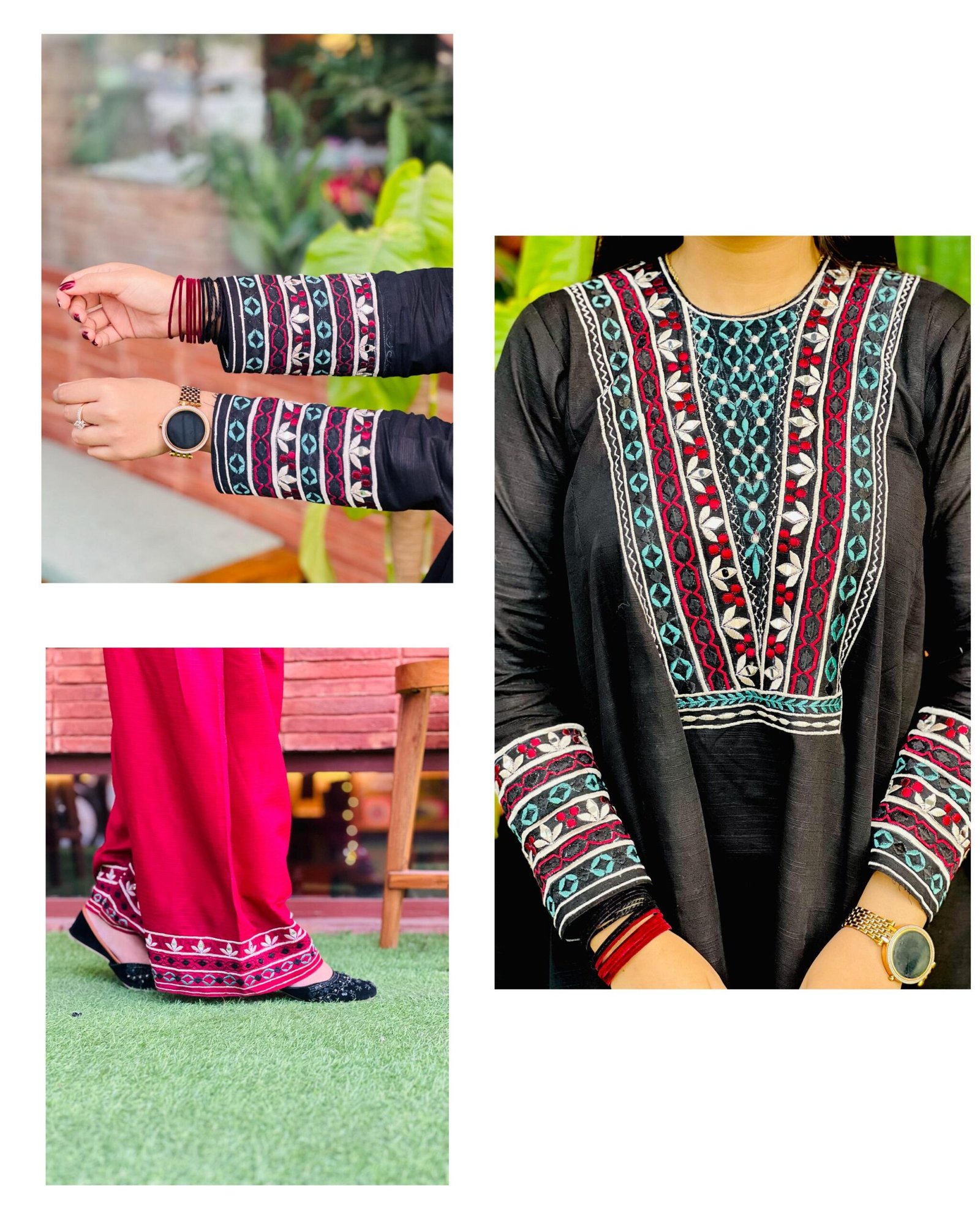 2 Piece Embroidered Khaddar Suit - 352 - Image 2