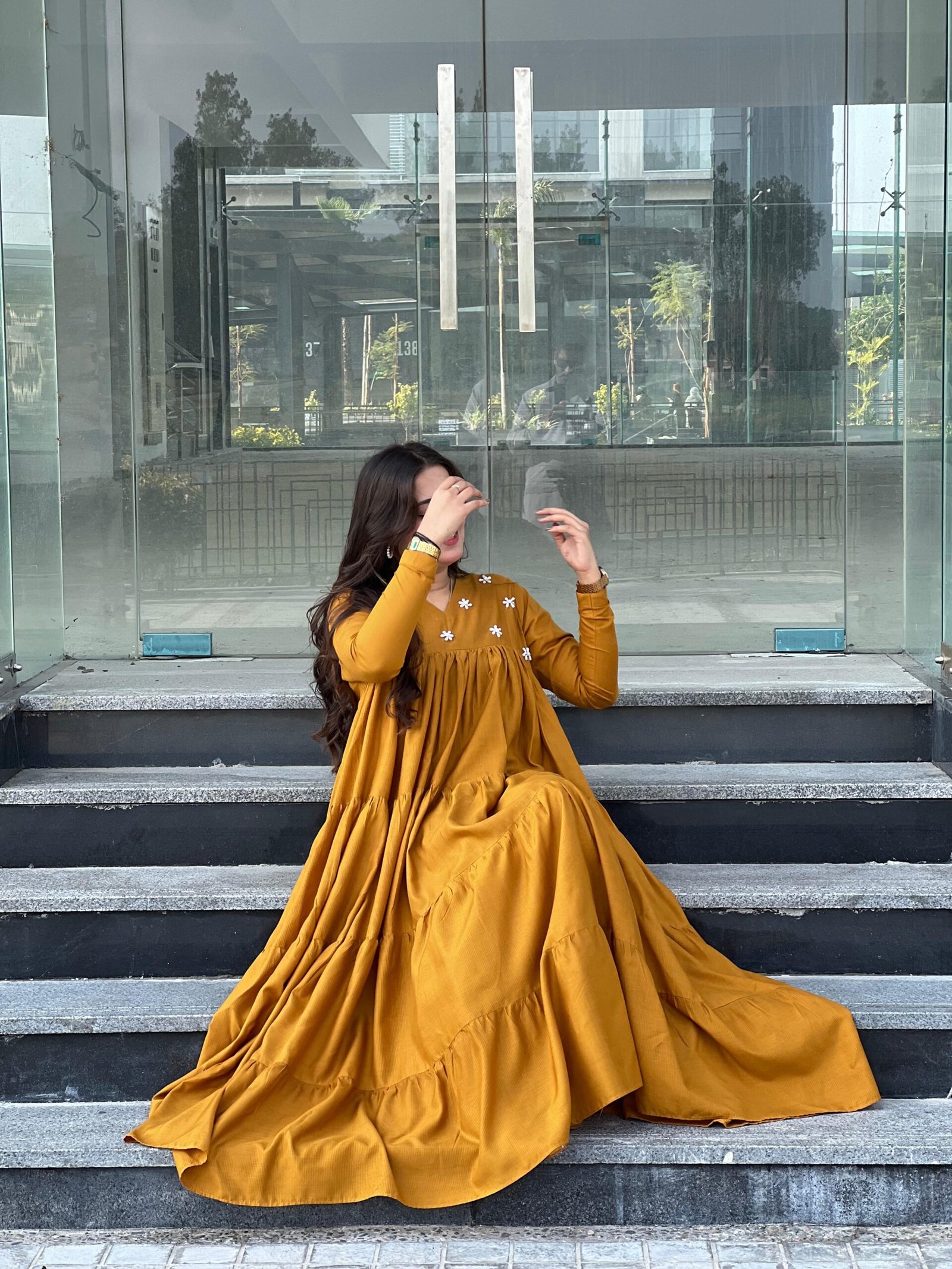 1pc Linen Frock - 355 - Image 2