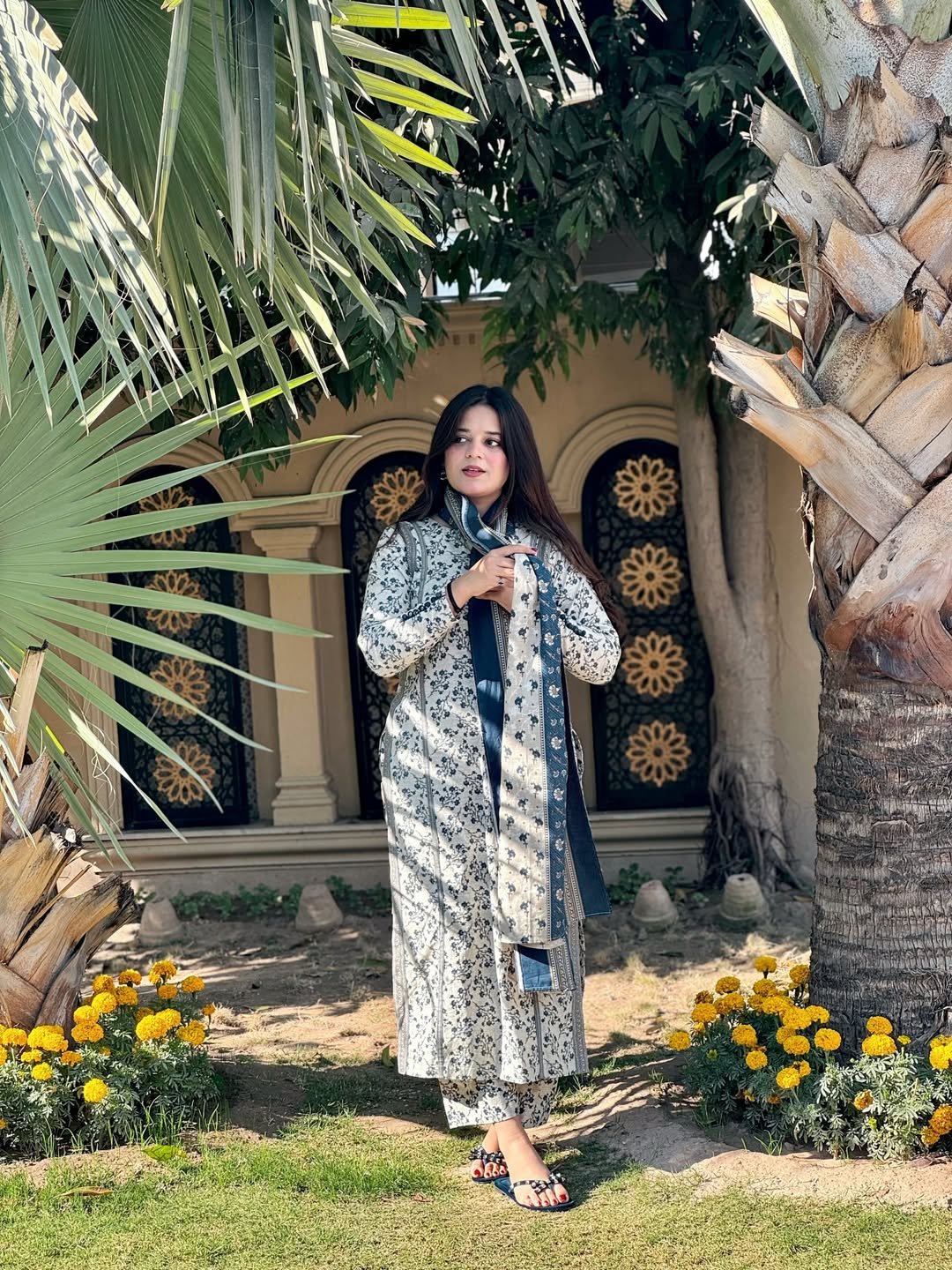 3 Piece Printed Khaddar Suit - 348