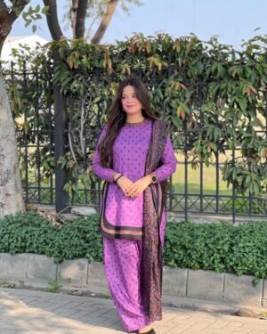 3 Piece Printed Lawn Suit - 358