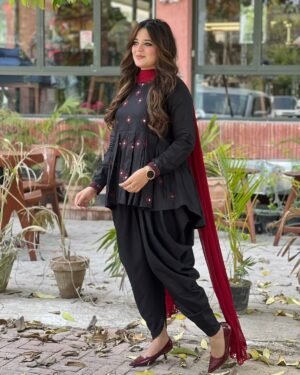 Embroidered 2 Piece Cotton Suit - 379